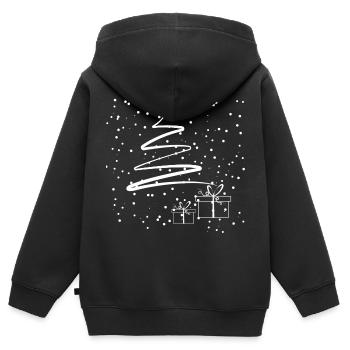 Minimal Christmas Tree - Kids Premium Organic Zip-up Hoodie - black - Back - AI Model Kid Male (0cm)