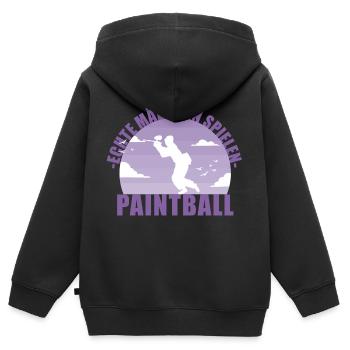 Paintball Paintballerin Gotcha Mädchen Geschenk - Kinder Premium Organic Zip Hoodie - Schwarz - Hinten - AI Model Kid Male (0cm)