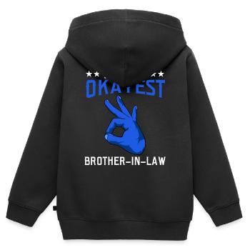 Verwandte Schwester Bruder Geschwister Sammlung - Kinder Premium Organic Zip Hoodie - Schwarz - Hinten - AI Model Kid Male (0cm)