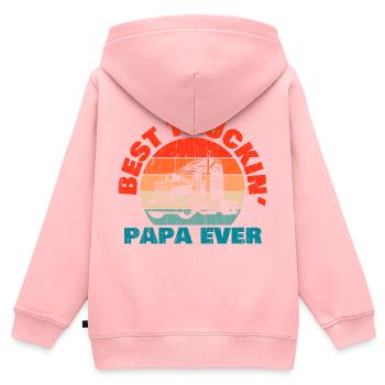 Happy Father's Day Dad Travel Load Apparel Title: - Kids Premium Organic Zip-up Hoodie - rose - Back - AI Model Kid Female (0cm)