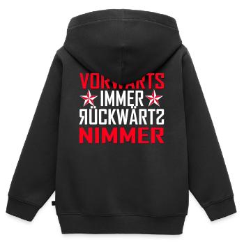vorwärts immer - Kinder Premium Organic Zip Hoodie - Schwarz - Hinten - AI Model Kid Male (0cm)