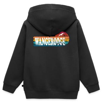 Insel Wangerooge Ostfriesland - Kinder Premium Organic Zip Hoodie - Schwarz - Hinten - AI Model Kid Male (0cm)