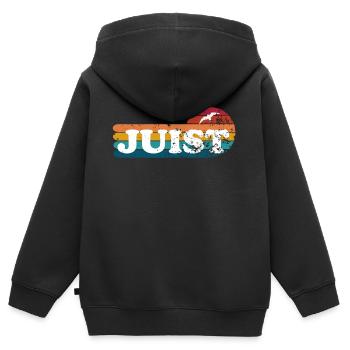Insel Juist Ostfriesland - Kinder Premium Organic Zip Hoodie - Schwarz - Hinten - AI Model Kid Male (0cm)