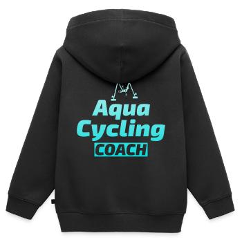Aqua Cycling Piscine Fitness Training Coach - Sweat Premium à capuche zippé enfant bio - noir - Dos - AI Model Kid Male (0cm)