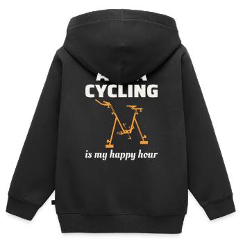 Aqua Cycling Piscine Fitness Training Coach - Sweat Premium à capuche zippé enfant bio - noir - Dos - AI Model Kid Male (0cm)