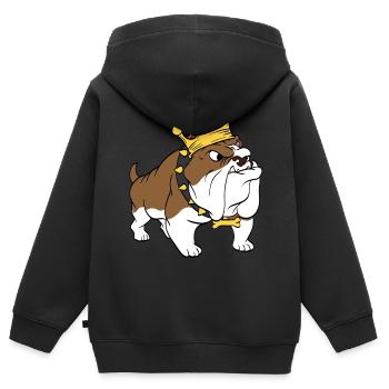 Gekrönter niedlicher entzückender Hund für zertifizierten Hundeliebhaber - Kinder Premium Organic Zip Hoodie - Schwarz - Hinten - AI Model Kid Male (0cm)