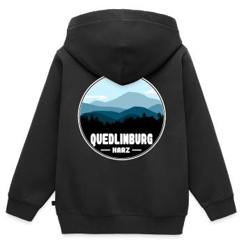 Quedlinburg Harz - Kinder Premium Organic Zip Hoodie - Schwarz - Hinten - AI Model Kid Male (0cm)