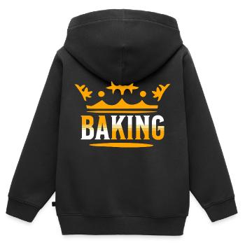 Bake - Kids Premium Organic Zip-up Hoodie - black - Back - AI Model Kid Male (0cm)