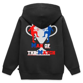 Fußball Sport - Man of the Match - Kinder Fußball - Kinder Premium Organic Zip Hoodie - Schwarz - Hinten - AI Model Kid Male (0cm)