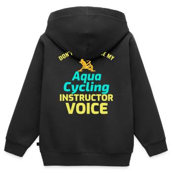 Aqua Cycling Piscine Fitness Training Drôle - Sweat Premium à capuche zippé enfant bio - noir - Dos - AI Model Kid Male (0cm)