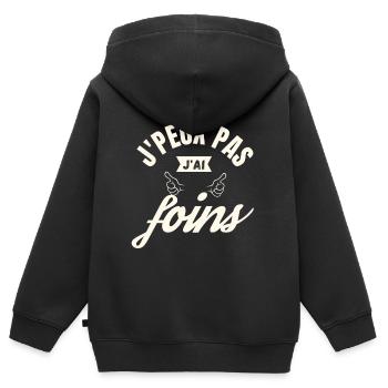 j peux pas j ai foins - Sweat Premium à capuche zippé enfant bio - noir - Dos - AI Model Kid Male (0cm)