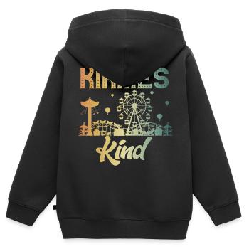 Kirmeskind Jahrmarkt Rummel Volksfest Schausteller - Kinder Premium Organic Zip Hoodie - Schwarz - Hinten - AI Model Kid Male (0cm)
