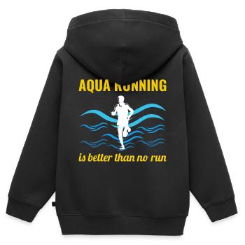 Deep Water Aqua jogging Pool Running Fitness - Sweat Premium à capuche zippé enfant bio - noir - Dos - AI Model Kid Male (0cm)