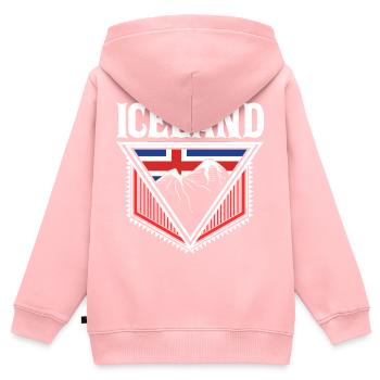 Island Norden Fahne - Kinder Premium Organic Zip Hoodie - Rosa - Hinten - AI Model Kid Female (0cm)