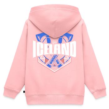 Islande Reykjavik Pride - Sweat Premium à capuche zippé enfant bio - rose - Dos - AI Model Kid Female (0cm)
