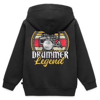 Drums Drumsticks Cadeau - Sweat Premium à capuche zippé enfant bio - noir - Dos - AI Model Kid Male (0cm)