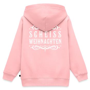 Scheiss Weihnachten - Kinder Premium Organic Zip Hoodie - Rosa - Hinten - AI Model Kid Female (0cm)