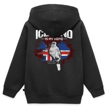 Island Wikinger Herkunft - Kinder Premium Organic Zip Hoodie - Schwarz - Hinten - AI Model Kid Male (0cm)