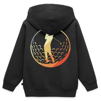 Golfspieler - Kinder Premium Organic Zip Hoodie - Schwarz - Hinten - AI Model Kid Male (0cm)