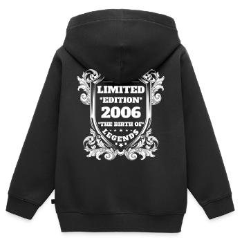 2006 - Sweat Premium à capuche zippé enfant bio - noir - Dos - AI Model Kid Male (0cm)