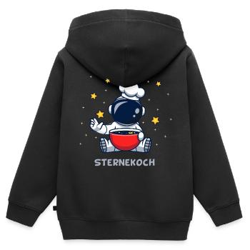 SterneKoch (Sternchen-Suppe-Edition) - Kinder Premium Organic Zip Hoodie - Schwarz - Hinten - AI Model Kid Male (0cm)