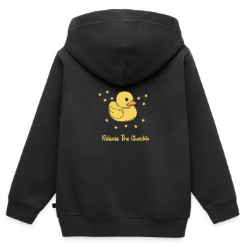 Badeente Gummiente - Kinder Premium Organic Zip Hoodie - Schwarz - Hinten - AI Model Kid Male (0cm)