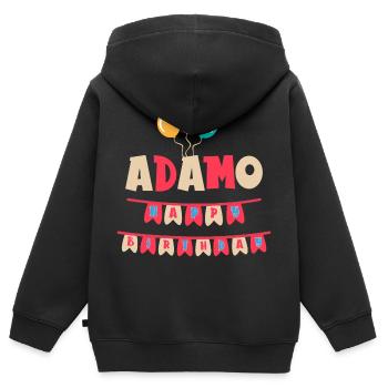 Adam Joyeux anniversaire T-shirt - Sweat Premium à capuche zippé enfant bio - noir - Dos - AI Model Kid Male (0cm)