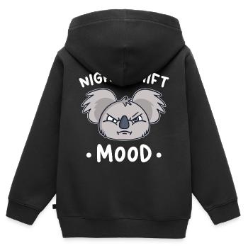 Koala Koala Bear Équipe de nuit Équipe de nuit - Sweat Premium à capuche zippé enfant bio - noir - Dos - AI Model Kid Male (0cm)