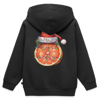Christmas Orange - Kids Premium Organic Zip-up Hoodie - black - Back - AI Model Kid Male (0cm)