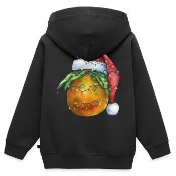 Christmas Mango - Kinder Premium Organic Zip Hoodie - Schwarz - Hinten - AI Model Kid Male (0cm)