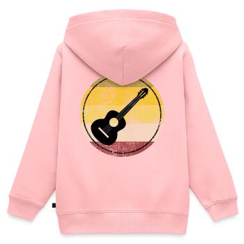 Guitariste acoustique Musicien Musicien Guitariste - Sweat Premium à capuche zippé enfant bio - rose - Dos - AI Model Kid Female (0cm)