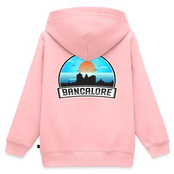 Bangalore Inde Skyline Vintage Sunset Travel Souv - Sweat Premium à capuche zippé enfant bio - rose - Dos - AI Model Kid Female (0cm)