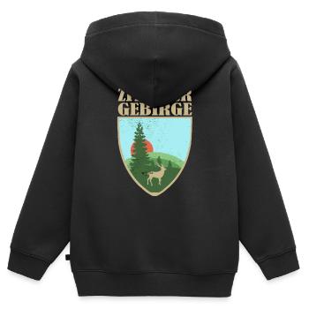 Zittauer Gebirge - Kinder Premium Organic Zip Hoodie - Schwarz - Hinten - AI Model Kid Male (0cm)
