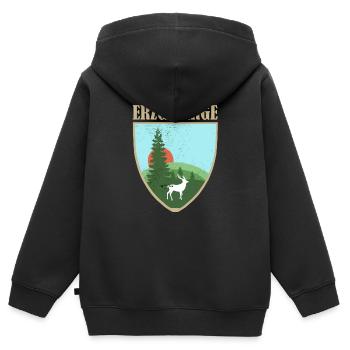 Erzgebirge - Kinder Premium Organic Zip Hoodie - Schwarz - Hinten - AI Model Kid Male (0cm)