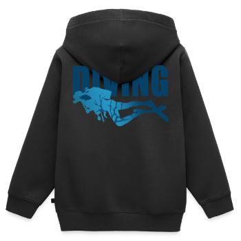 Tauchen Tauchen Taucher - Kinder Premium Organic Zip Hoodie - Schwarz - Hinten - AI Model Kid Male (0cm)