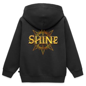 Shine - strahle hell - Kinder Premium Organic Zip Hoodie - Schwarz - Hinten - AI Model Kid Male (0cm)