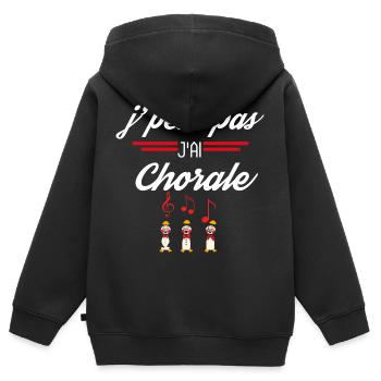 J Peux pas j ai Choral - Sweat Premium à capuche zippé enfant bio - noir - Dos - AI Model Kid Male (0cm)