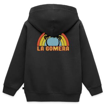 la gomera - Kinder Premium Organic Zip Hoodie - Schwarz - Hinten - AI Model Kid Male (0cm)
