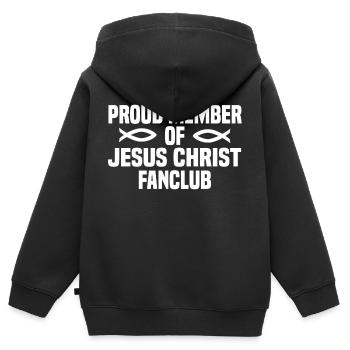 Fan Club de Jésus - Sweat Premium à capuche zippé enfant bio - noir - Dos - AI Model Kid Male (0cm)