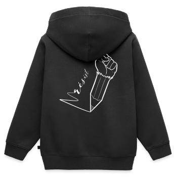 Resist. Pencil art - Kids Premium Organic Zip-up Hoodie - black - Back - AI Model Kid Male (0cm)