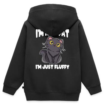 Meow persan in surpoids obese grand grand je ne - Sweat Premium à capuche zippé enfant bio - noir - Dos - AI Model Kid Male (0cm)