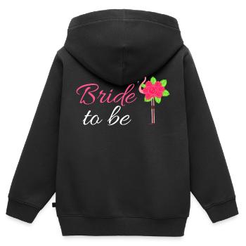 Marriage Shirt For Soon To Be Brides "Bride To Be - Kinder Premium Organic Zip Hoodie - Schwarz - Hinten - AI Model Kid Male (0cm)