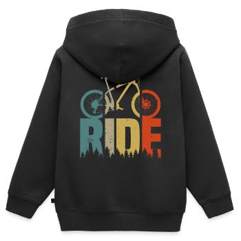 VTT VTT VTT - Sweat Premium à capuche zippé enfant bio - noir - Dos - AI Model Kid Male (0cm)