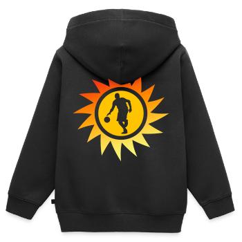 slam dunk de basket-ball joueur de basket rebond - Sweat Premium à capuche zippé enfant bio - noir - Dos - AI Model Kid Male (0cm)