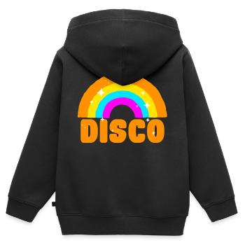 Disco Disko - Kinder Premium Organic Zip Hoodie - Schwarz - Hinten - AI Model Kid Male (0cm)