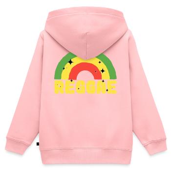reggae - Kinder Premium Organic Zip Hoodie - Rosa - Hinten - AI Model Kid Female (0cm)