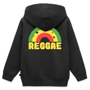 reggae - Kinder Premium Organic Zip Hoodie - Schwarz - Hinten - AI Model Kid Male (0cm)
