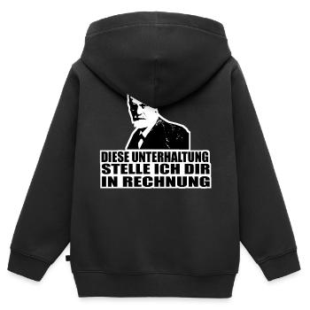 Ein witziger Spruch mit Freud - Kinder Premium Organic Zip Hoodie - Schwarz - Hinten - AI Model Kid Male (0cm)