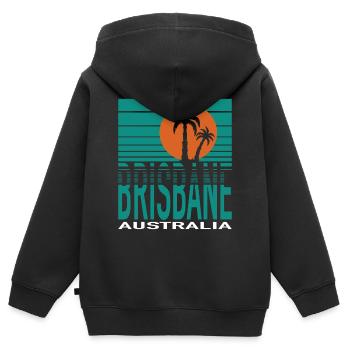 BRISBANE - Sweat Premium à capuche zippé enfant bio - noir - Dos - AI Model Kid Male (0cm)