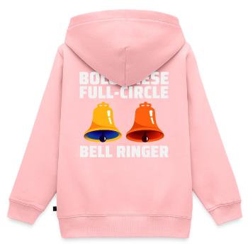 Bolognese Full-Circle Bell Ringer Ringing Hobby - Sweat Premium à capuche zippé enfant bio - rose - Dos - AI Model Kid Female (0cm)